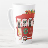Vrolijk Kerstfeest Franse Bulldogs Vakantie Trolly Latte Mok (Linkerhoek)