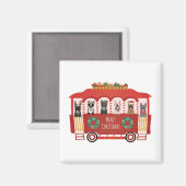 Vrolijk Kerstfeest Franse Bulldogs Vakantie Trolly Magneet (Voorkant / Achterkant)