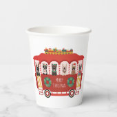 Vrolijk Kerstfeest Franse Bulldogs Vakantie Trolly Papieren Bekers (Achterkant)