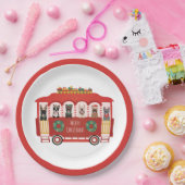 Vrolijk Kerstfeest Franse Bulldogs Vakantie Trolly Papieren Bordje (Feest)