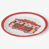 Vrolijk Kerstfeest Franse Bulldogs Vakantie Trolly Papieren Bordje (Gekanteld)