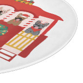 Vrolijk Kerstfeest Franse Bulldogs Vakantie Trolly Snijplank (Hoek)