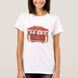 Vrolijk Kerstfeest Franse Bulldogs Vakantie Trolly T-shirt