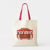 Vrolijk Kerstfeest Franse Bulldogs Vakantie Trolly Tote Bag (Achterkant)
