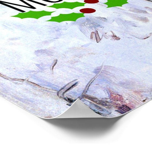 Vrolijk kerstfeest, Frosty Birch Trees winterscène Poster (Hoek)