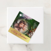 vrolijk kerstfeest! Fun Bauble Foto Lijst Gift Lab Bedankjes Labels (In situ)