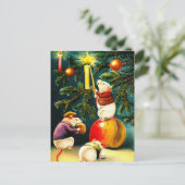 Vrolijk kerstfeest.  Funny Mice Briefkaart (Staand voorkant)