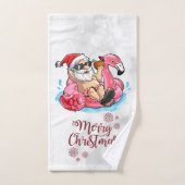 Vrolijk kerstfeest Funny Santa Claus, Roze Flaming Bad Handdoek (Handdoek)