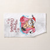 Vrolijk kerstfeest Funny Santa Claus, Roze Flaming Bad Handdoek (Handdoek)