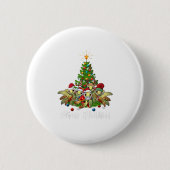Vrolijk kerstfeest Funny Zee Turtle Tree X Ronde Button 5,7 Cm (Voorkant)