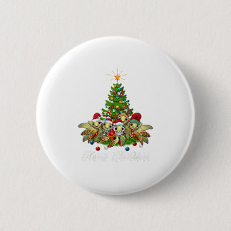Vrolijk kerstfeest Funny Zee Turtle Tree X Ronde Button 5,7 Cm