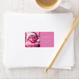 Vrolijk Kerstfeest Gay Retro Pink Mint | Custom Etiket