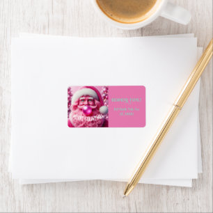 Vrolijk Kerstfeest Gay Retro Pink Mint Custom Etiket