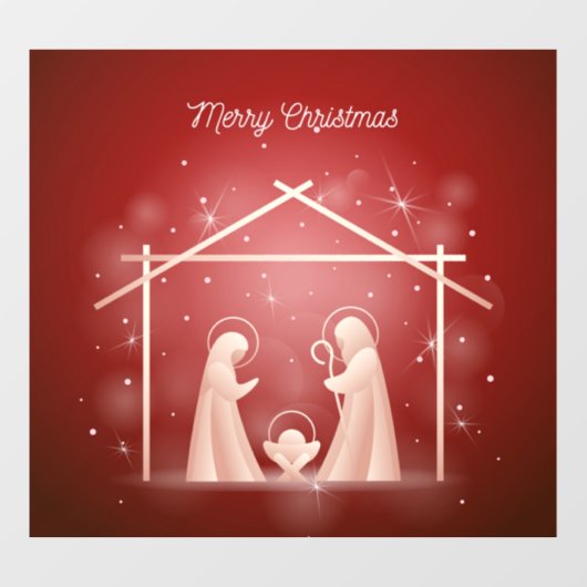 Vrolijk Kerstfeest Geboorte van Jezus Raamsticker (Vel)
