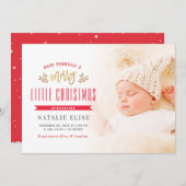 VROLIJK KERSTFEEST | geboorteaankondiging Feestdagenkaart (Voorkant / Achterkant)