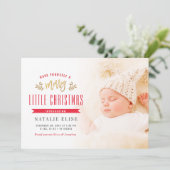 VROLIJK KERSTFEEST | geboorteaankondiging Feestdagenkaart (Staand voorkant)