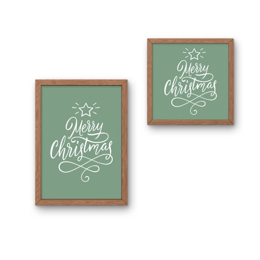 Vrolijk kerstfeest geciteerd wit en groen poster