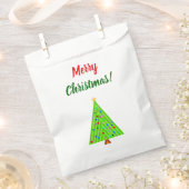 "Vrolijk kerstfeest!" + Gedecormeerde kerstboom Bedankzakje (Geknipt)
