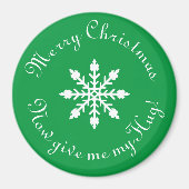 Vrolijk kerstfeest geef me nu mijn Hug. Magneet (Voorkant)