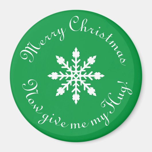 Vrolijk kerstfeest geef me nu mijn Hug. Magneet (Voorkant)