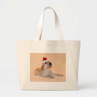 Vrolijk kerstfeest - Geel lab Grote Tote Bag