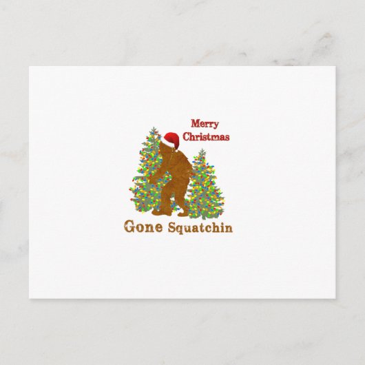 Vrolijk kerstfeest gegaan Squatchin Feestdagenkaart (Voorkant)