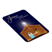 Vrolijk kerstfeest geïllustreerde nativiteitsscène magneet (Rechterzijde)