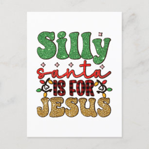 Vrolijk kerstfeest Gekke kerstman is voor Jezus Feestdagenkaart