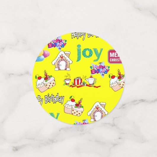 Vrolijk kerstfeest Gele Confetti, Confetti (Kleine voorkant)