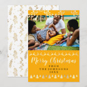 Vrolijk kerstfeest Gele Geelfoto gebeurt Feestdagenkaart (Voorkant / Achterkant)