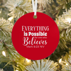 Vrolijk Kerstfeest Geloof Bijbelvers Christelijk R Metalen Ornament