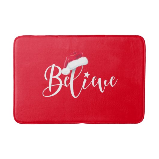 Vrolijk kerstfeest - Geloof in de Kerstman met roo Badmat (Voorkant)