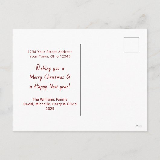 Vrolijk Kerstfeest Geloof Moderne Evergreen Tree Feestdagenkaart (Achterkant)