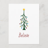 Vrolijk Kerstfeest Geloof Moderne Evergreen Tree Feestdagenkaart (Voorkant)