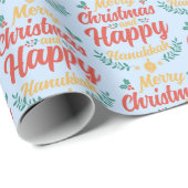 Vrolijk kerstfeest Gelukkig Chanoeka Chrismukkah Cadeaupapier (Rol Hoek)