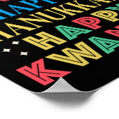 Vrolijk kerstfeest Gelukkig Chanoeka Gelukkig Kwan Poster (Hoek)