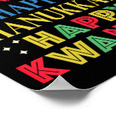 Vrolijk kerstfeest Gelukkig Chanoeka Gelukkig Kwan Poster (Hoek)