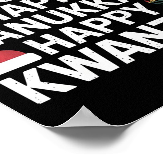 Vrolijk kerstfeest Gelukkig Chanoeka Gelukkig Kwan Poster (Hoek)