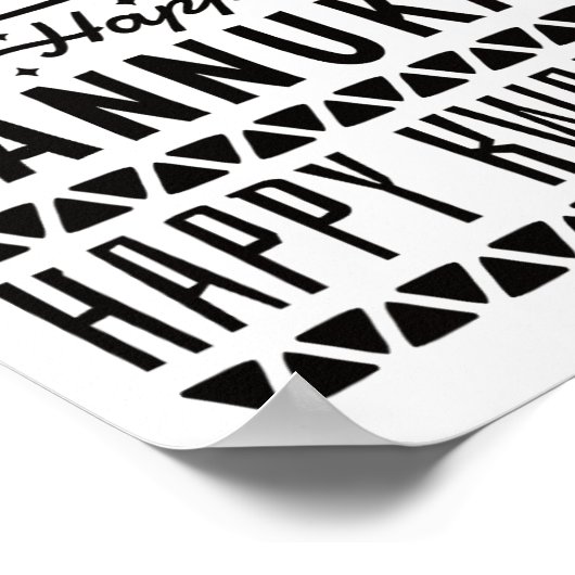 Vrolijk kerstfeest Gelukkig Chanoeka Gelukkig Kwan Poster (Hoek)