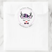 vrolijk kerstfeest. Gelukkig eenhoorn gezicht Ronde Sticker (Tas)