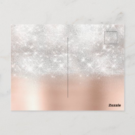 Vrolijk Kerstfeest Gelukkig Jaar Goud Grijs Glitte Briefkaart (Achterkant)