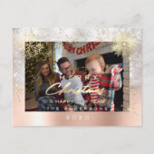 Vrolijk Kerstfeest Gelukkig Jaar Goud Grijs Glitte Briefkaart (Voorkant)