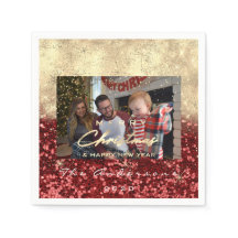 Vrolijk Kerstfeest Gelukkig Jaar Gouden Foto Rode 