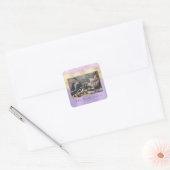 Vrolijk Kerstfeest Gelukkig Jaar Sterren Violet Go Vierkante Sticker (Envelop)