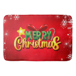 Vrolijk Kerstfeest Gelukkig Kerstmis Rood Groen Va Badmat