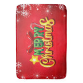 Vrolijk Kerstfeest Gelukkig Kerstmis Rood Groen Va Badmat (Voorkant Verticaal)