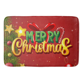 Vrolijk Kerstfeest Gelukkig Kerstmis Rood Groen Va Badmat