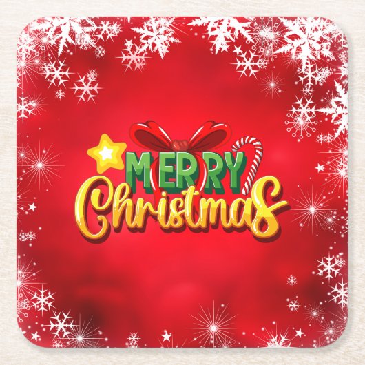 Vrolijk Kerstfeest Gelukkig Kerstmis Rood Groen Va Kartonnen Onderzetters (Voorkant)