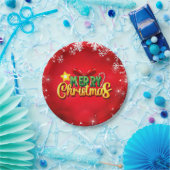 Vrolijk Kerstfeest Gelukkig Kerstmis Rood Groen Va Papieren Bordje (Feest)