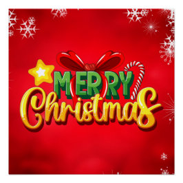 Vrolijk Kerstfeest Gelukkig Kerstmis Rood Groen Va Perfect Poster